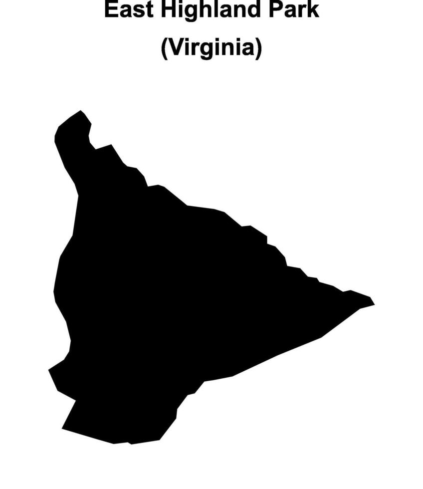 East Highland Park, Virginia blank outline map vector
