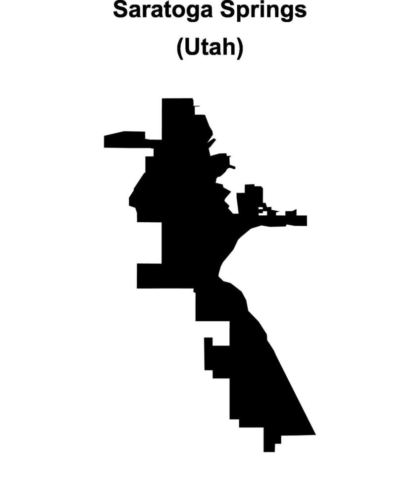 Saratoga Springs, Utah blank outline map vector