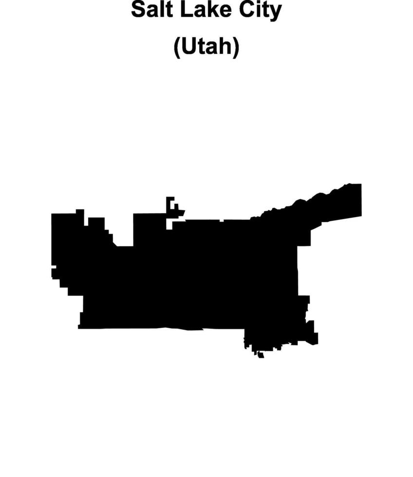 Salt Lake City, Utah blank outline map vector