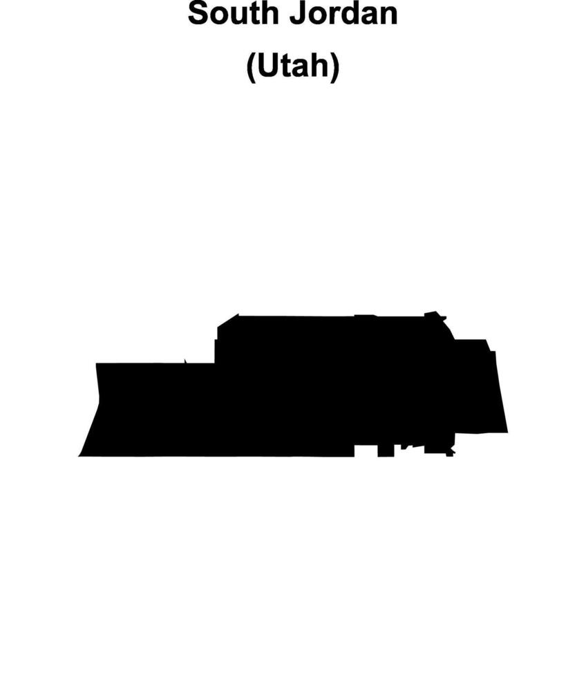 South Jordan, Utah blank outline map vector