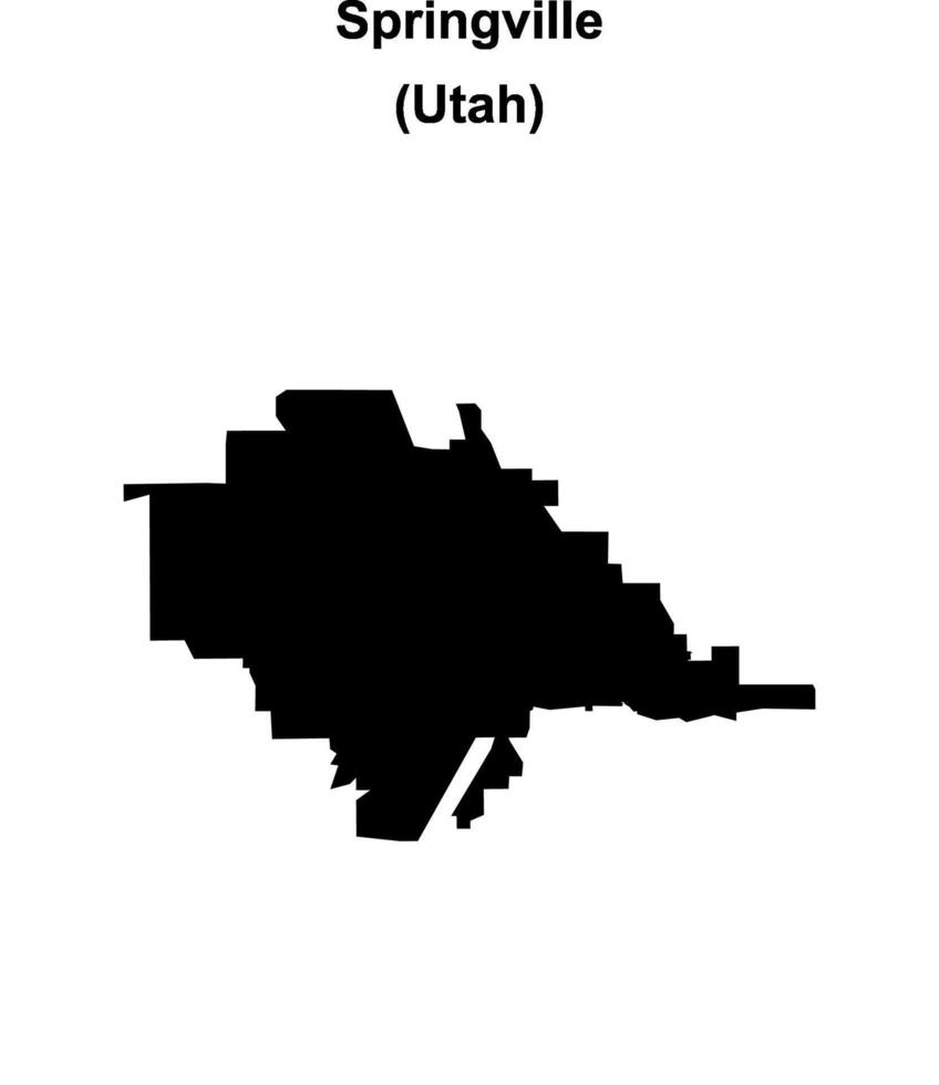 Springville, Utah blank outline map vector