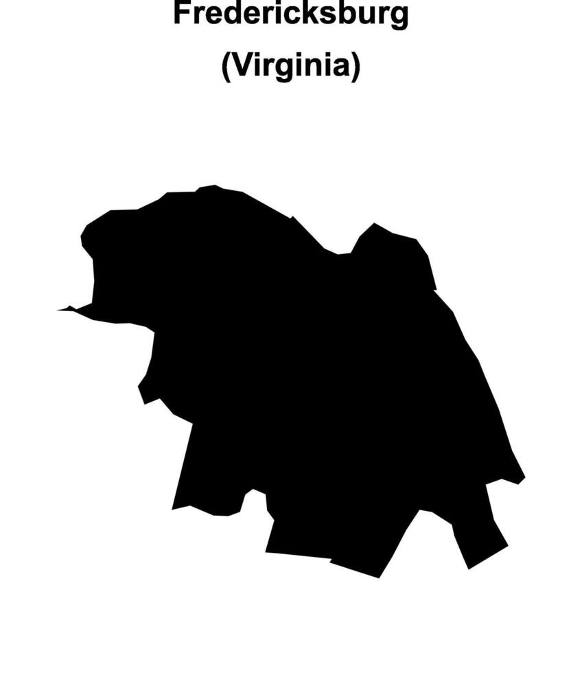 Fredericksburg, Virginia blank outline map vector