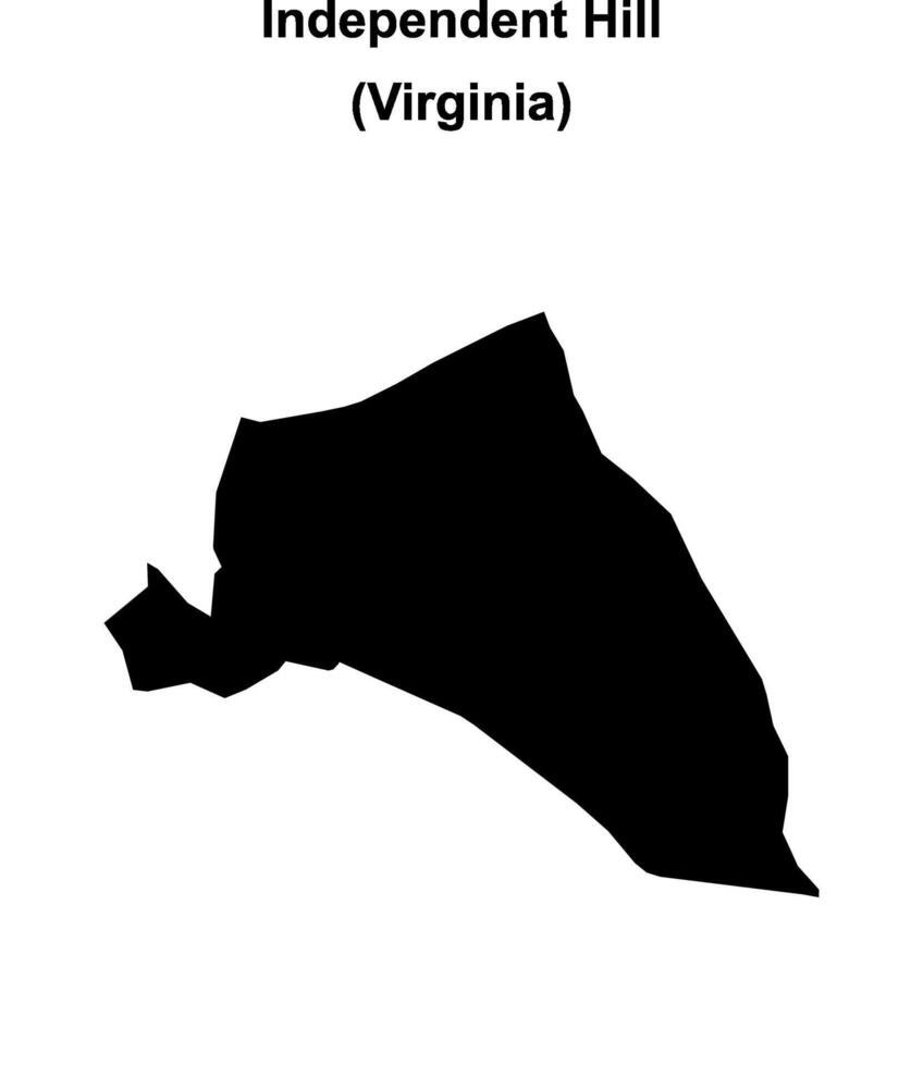 Independent Hill, Virginia blank outline map vector