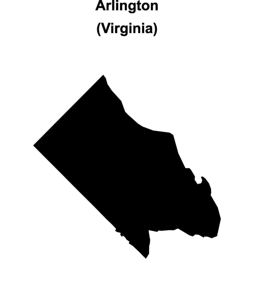 Arlington, Virginia blank outline map vector