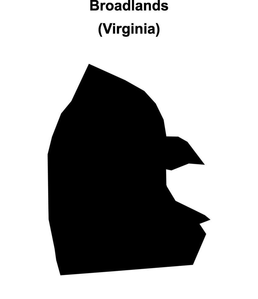 Broadlands, Virginia blank outline map vector