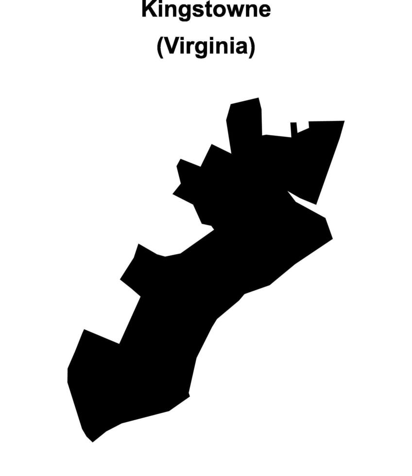 Kingstowne, Virginia blank outline map vector