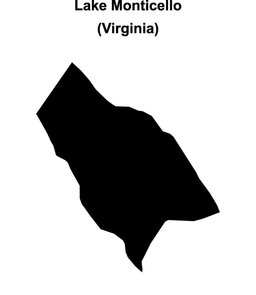 Lake Monticello, Virginia blank outline map vector