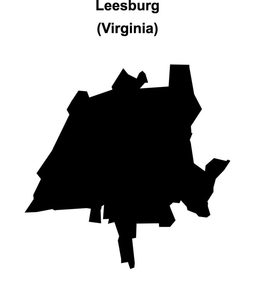 Leesburg, Virginia blank outline map vector