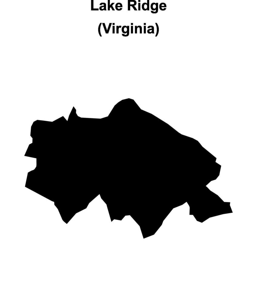 Lake Ridge, Virginia blank outline map vector