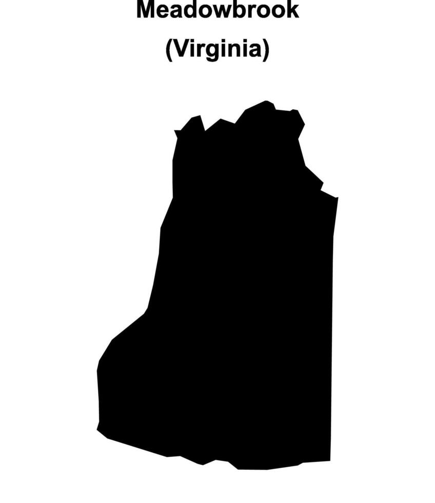 Meadowbrook, Virginia blank outline map vector