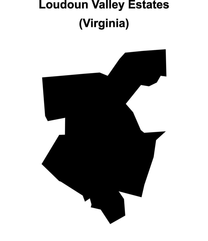 Loudoun Valley Estates, Virginia blank outline map vector