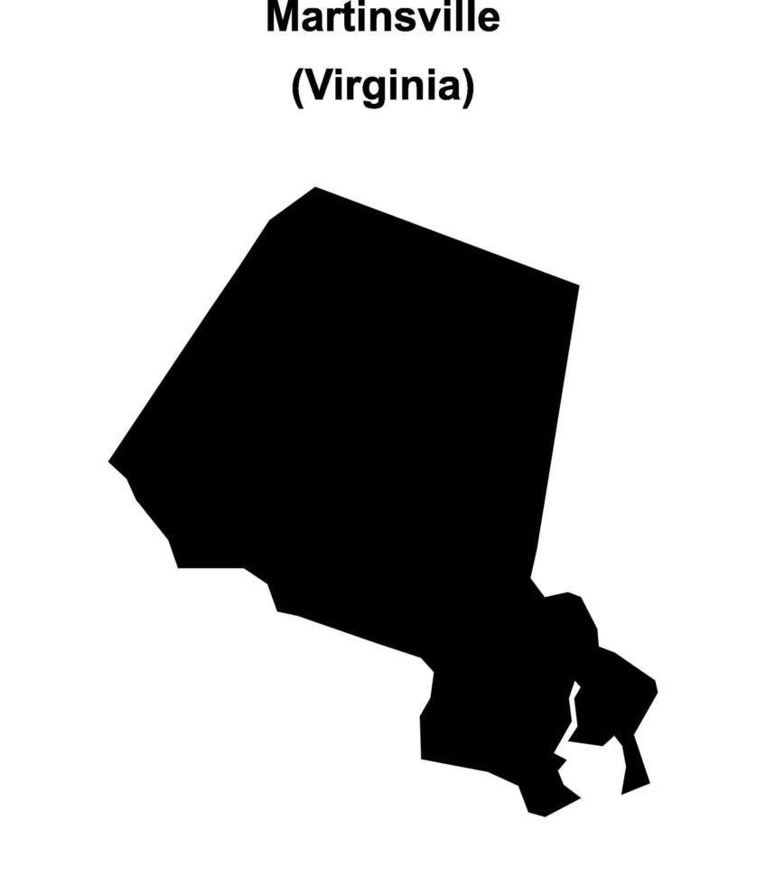 Martinsville, Virginia blank outline map vector