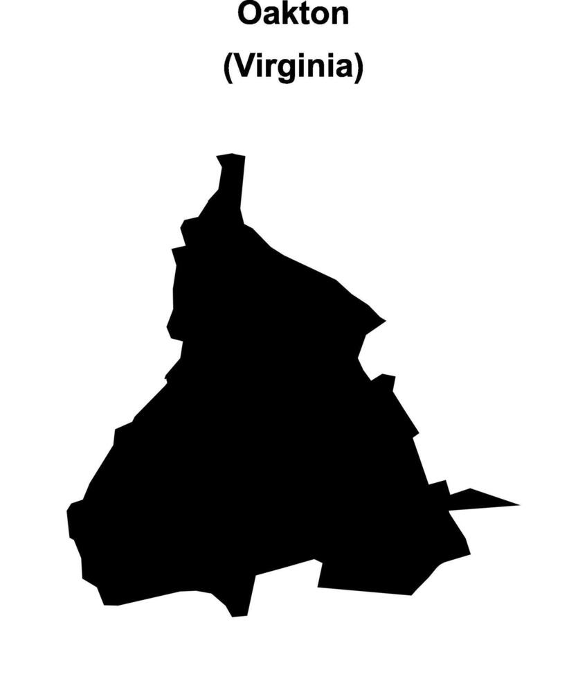 Oakton, Virginia blank outline map vector