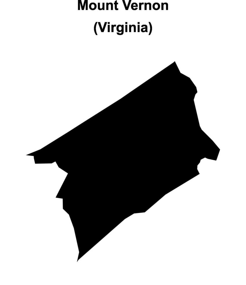 Mount Vernon, Virginia blank outline map vector