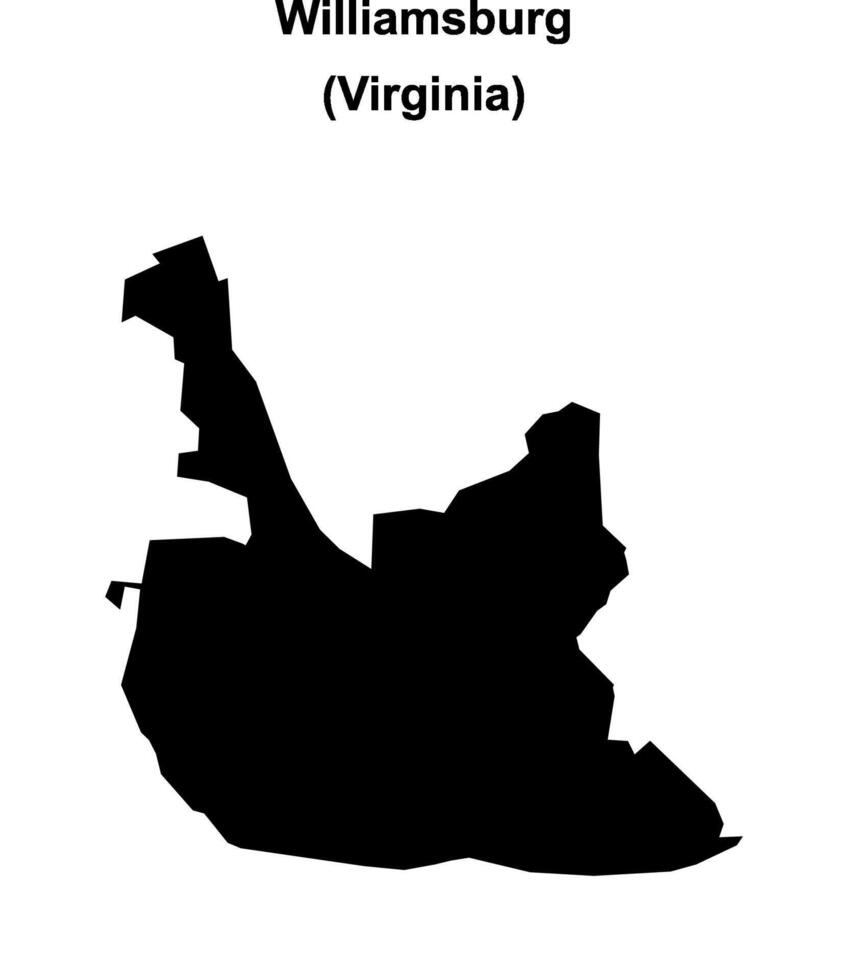 Williamsburg, Virginia blank outline map vector
