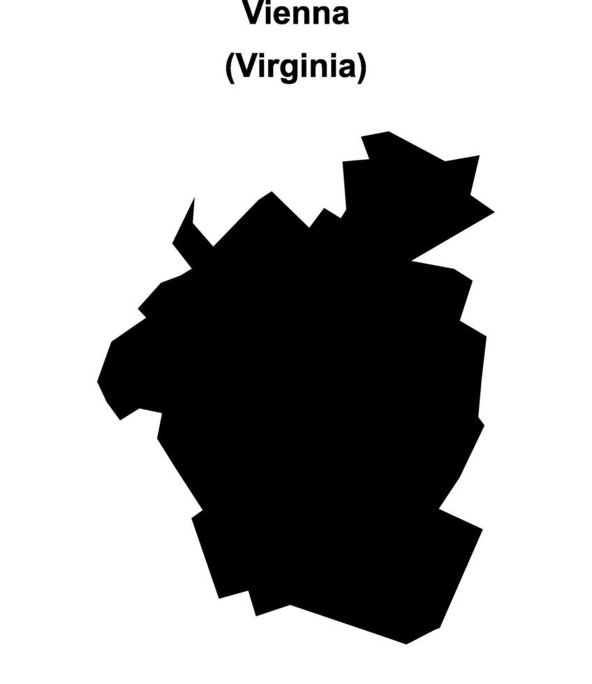 Vienna, Virginia blank outline map vector