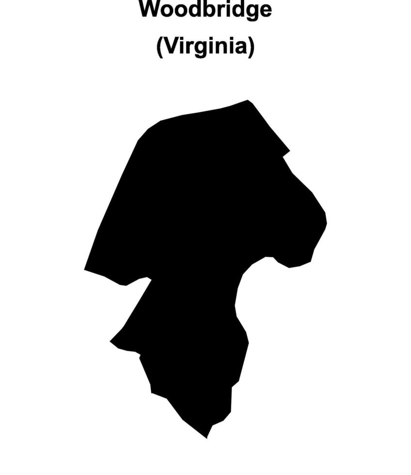 Woodbridge, Virginia blank outline map vector