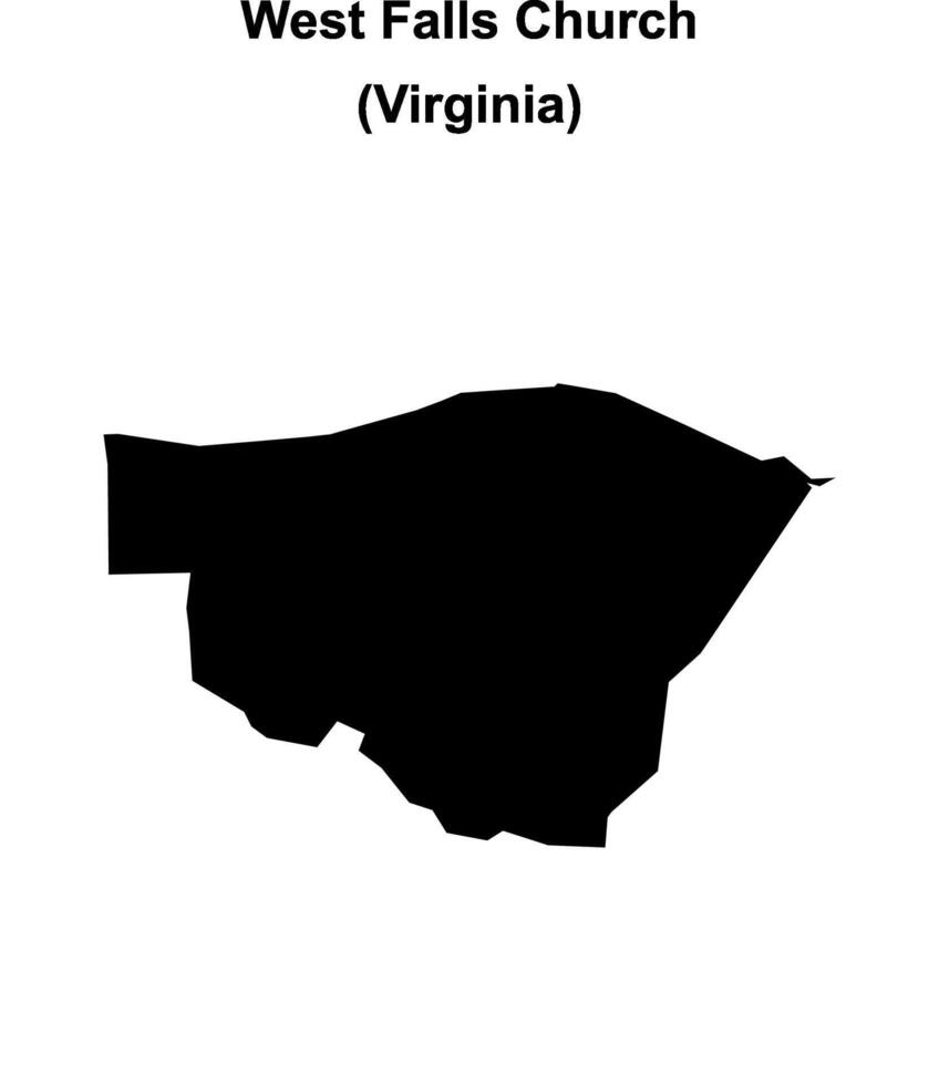 West Falls Church, Virginia blank outline map vector