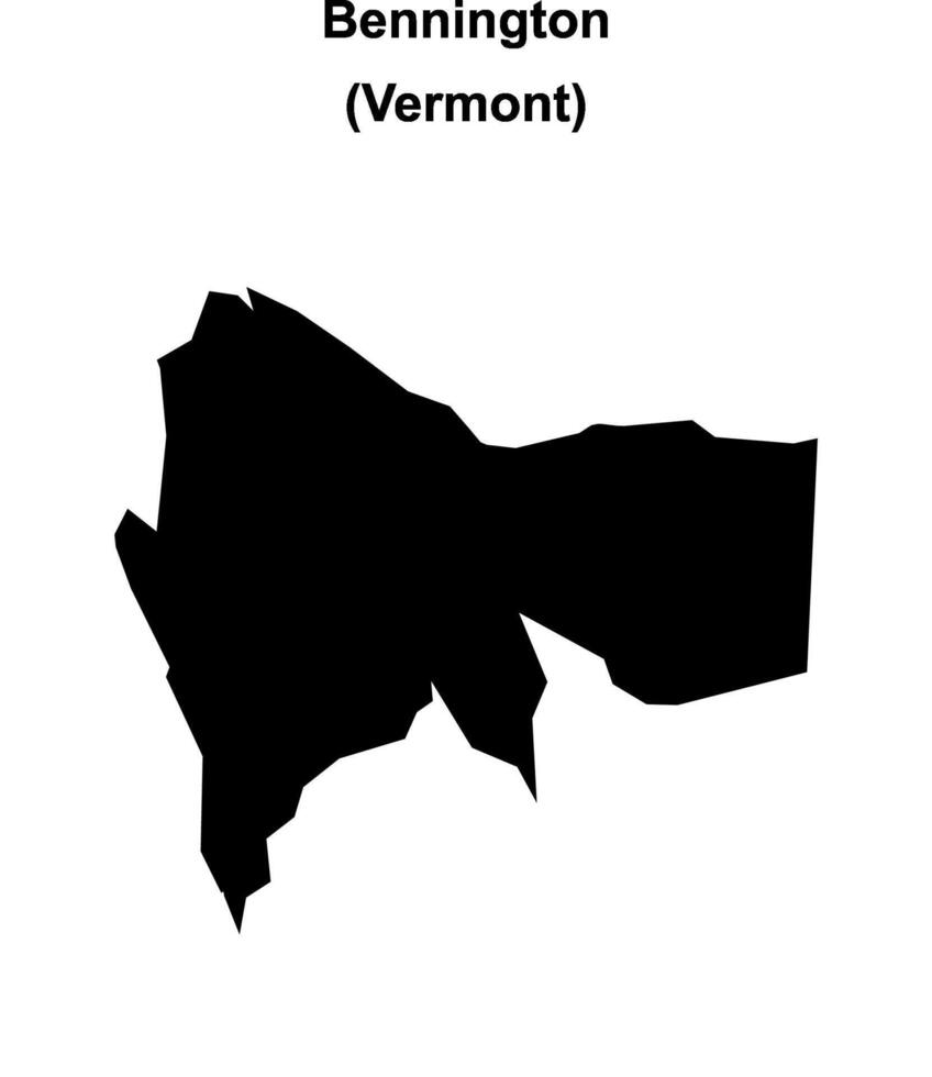 Bennington, Vermont blank outline map vector