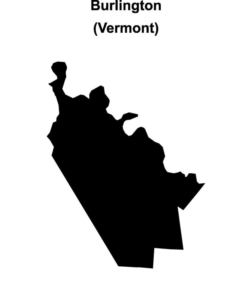 Burlington, Vermont blank outline map vector
