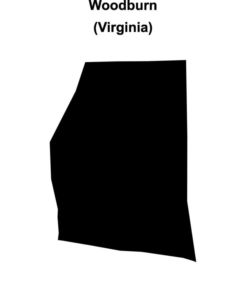 Woodburn, Virginia blank outline map vector