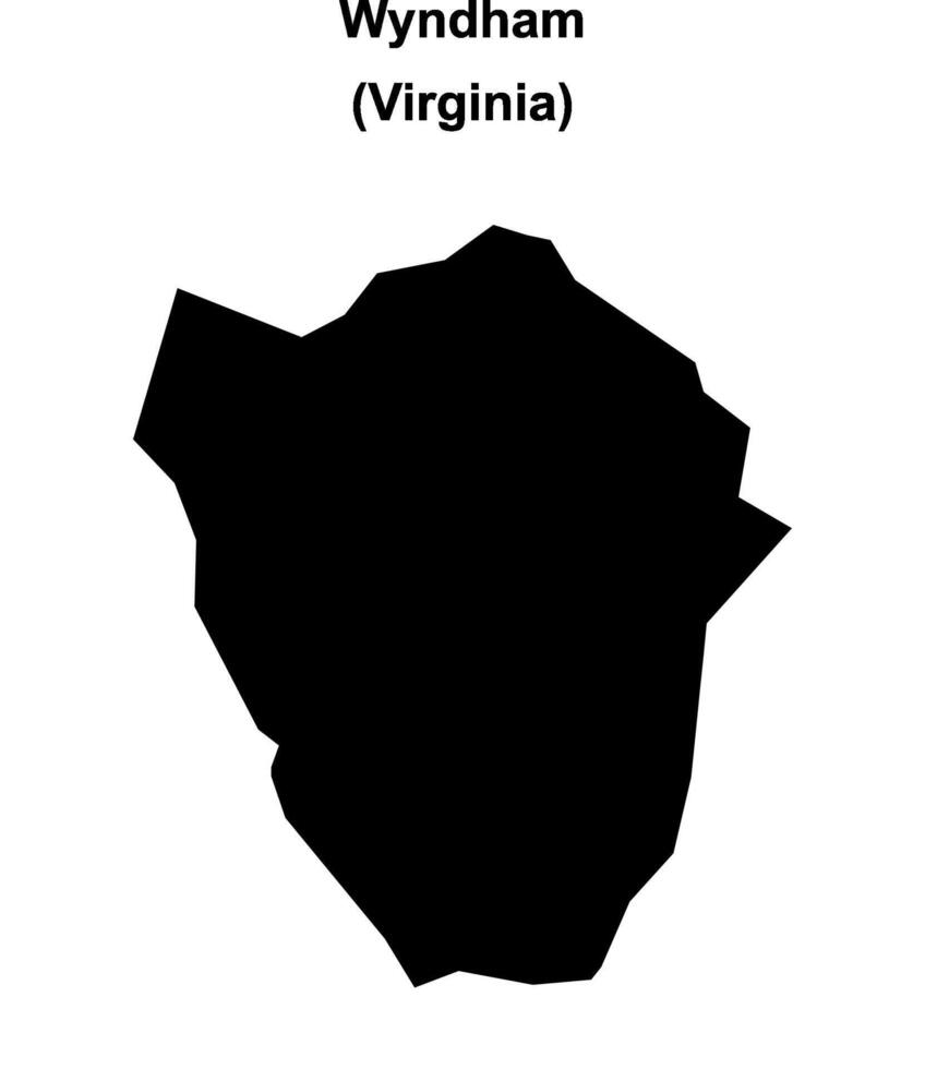 Wyndham, Virginia blank outline map vector