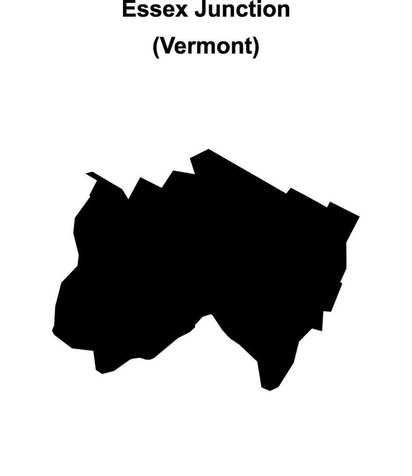 Essex Junction, Vermont blank outline map vector