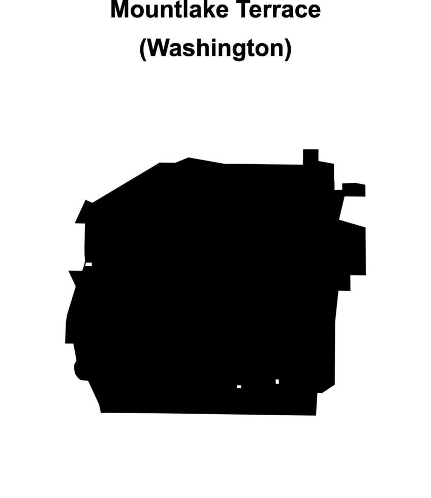 Mountlake Terrace, Washington blank outline map vector