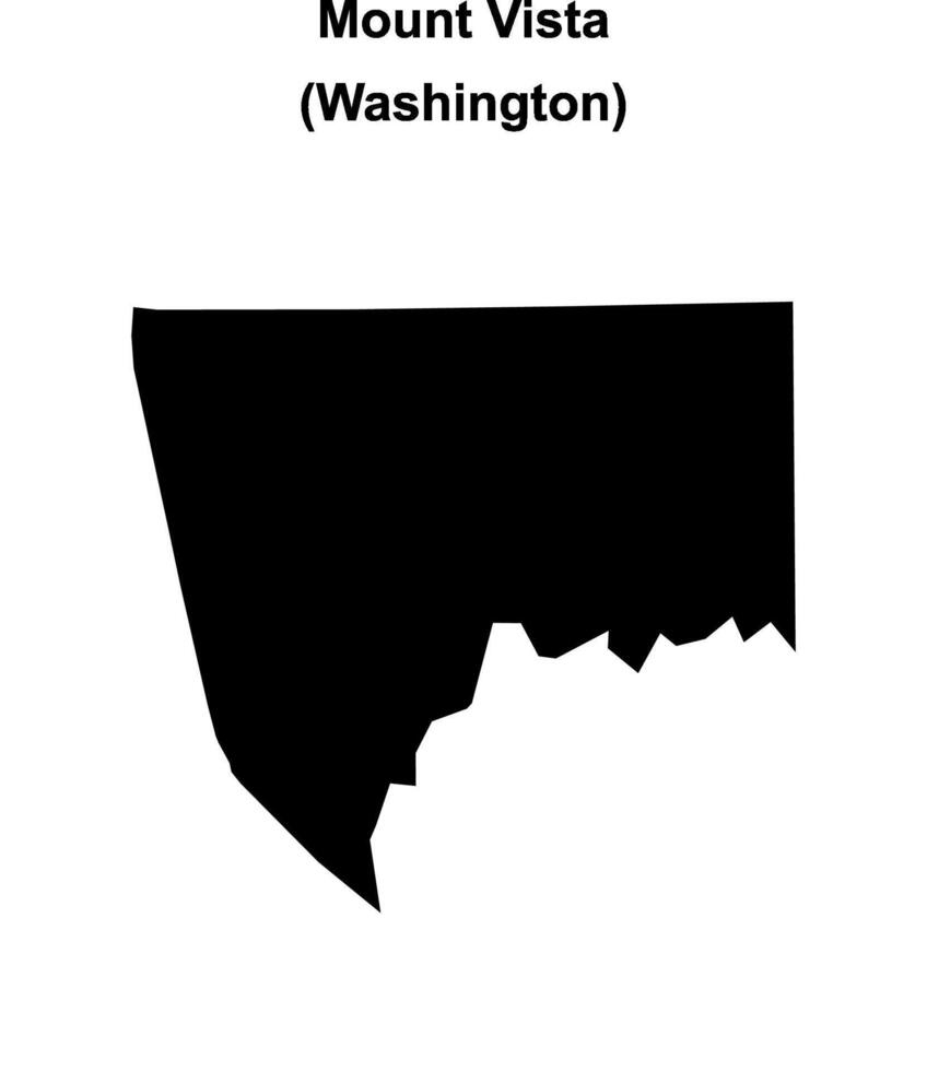 Mount Vista, Washington blank outline map vector