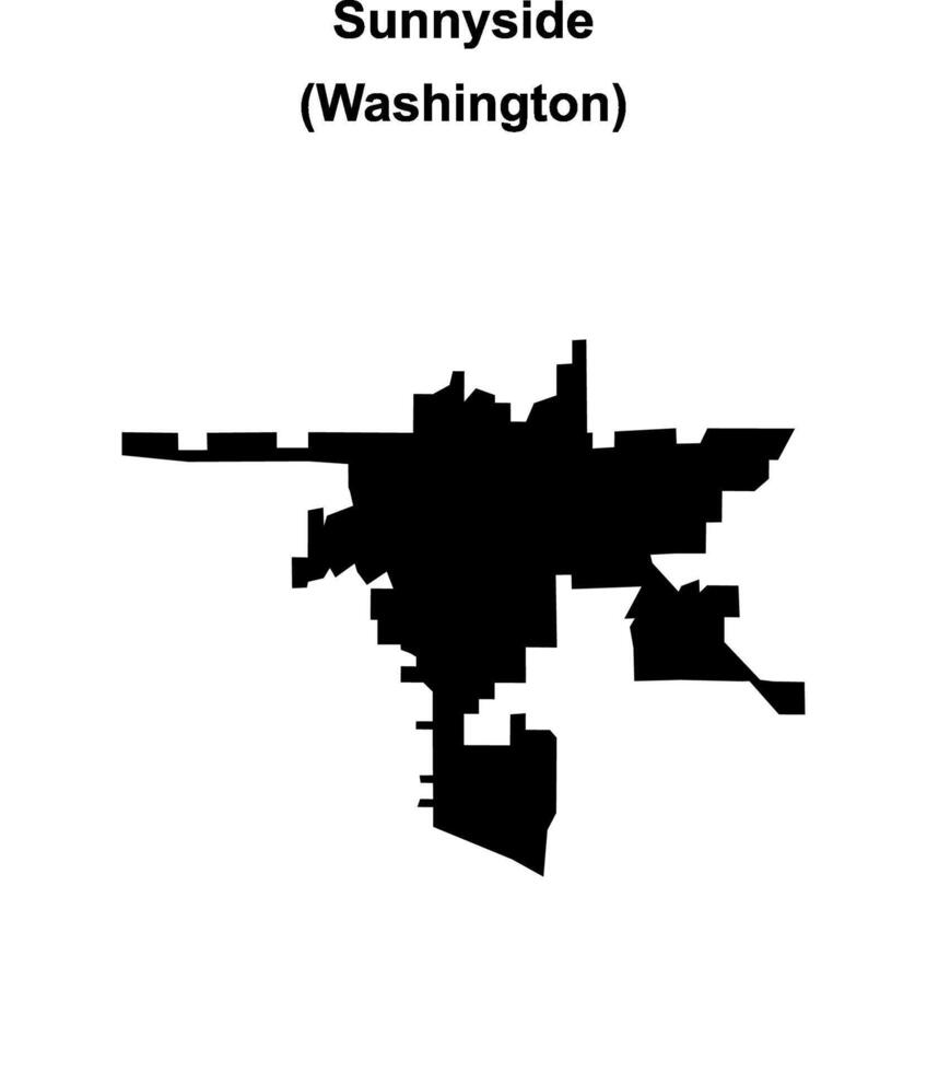 Sunnyside, Washington blank outline map vector