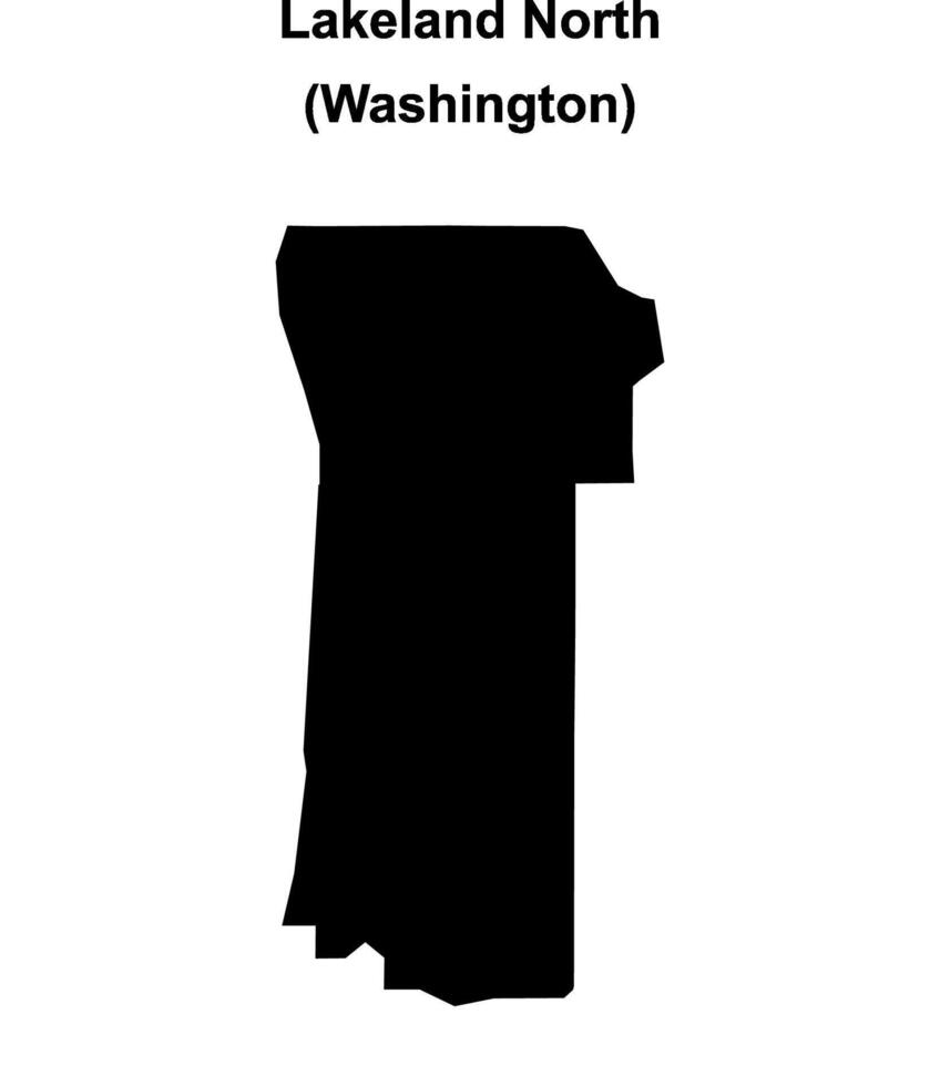 Lakeland North, Washington blank outline map vector