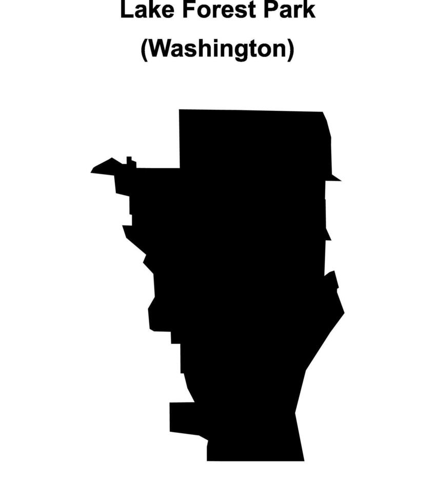 Lake Forest Park, Washington blank outline map vector