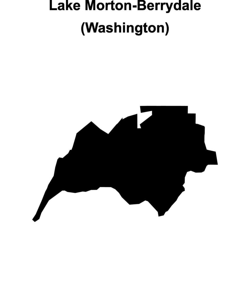 Lake Morton-Berrydale, Washington blank outline map vector
