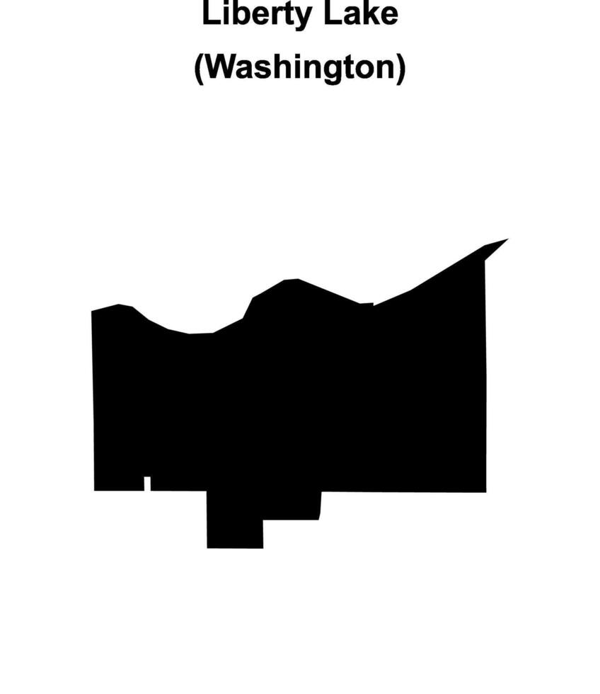 Liberty Lake, Washington blank outline map vector