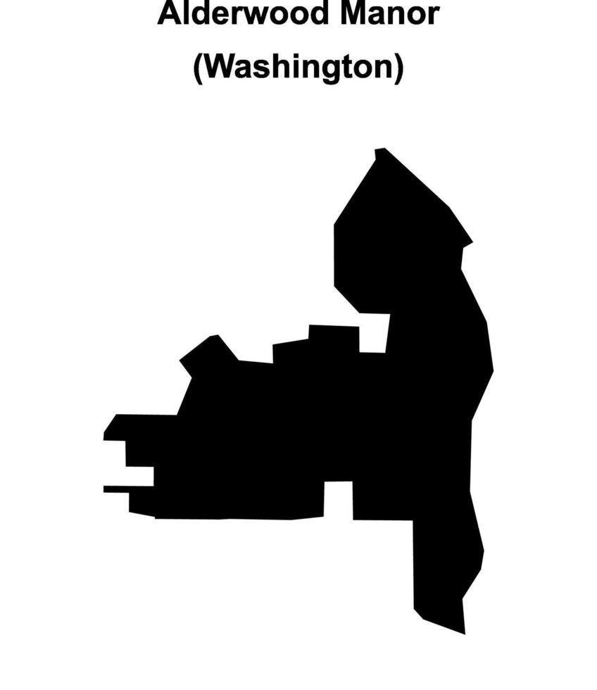 Alderwood Manor, Washington blank outline map vector