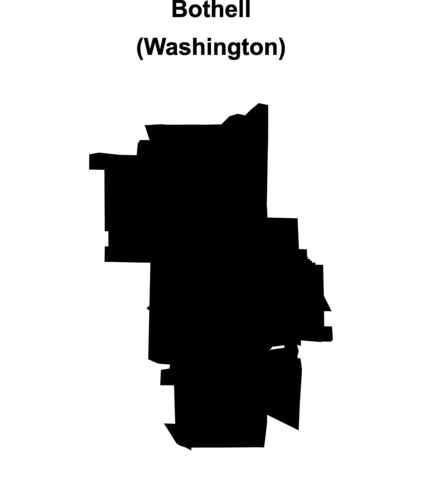 Bothell, Washington blank outline map vector