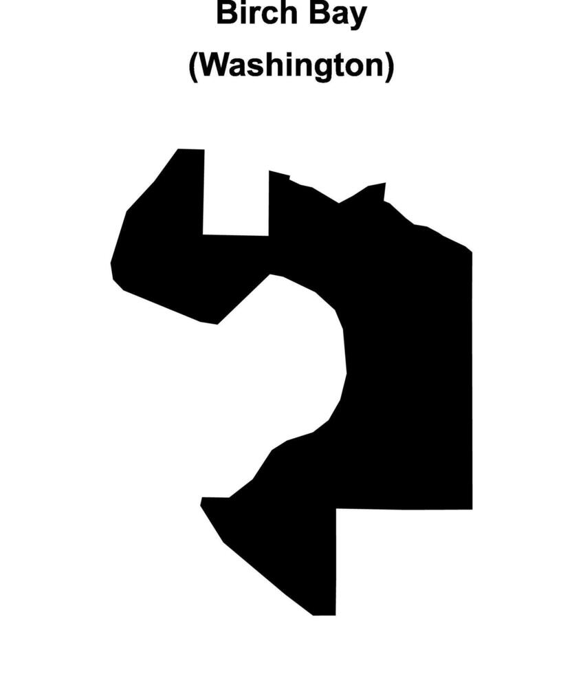 Birch Bay, Washington blank outline map vector