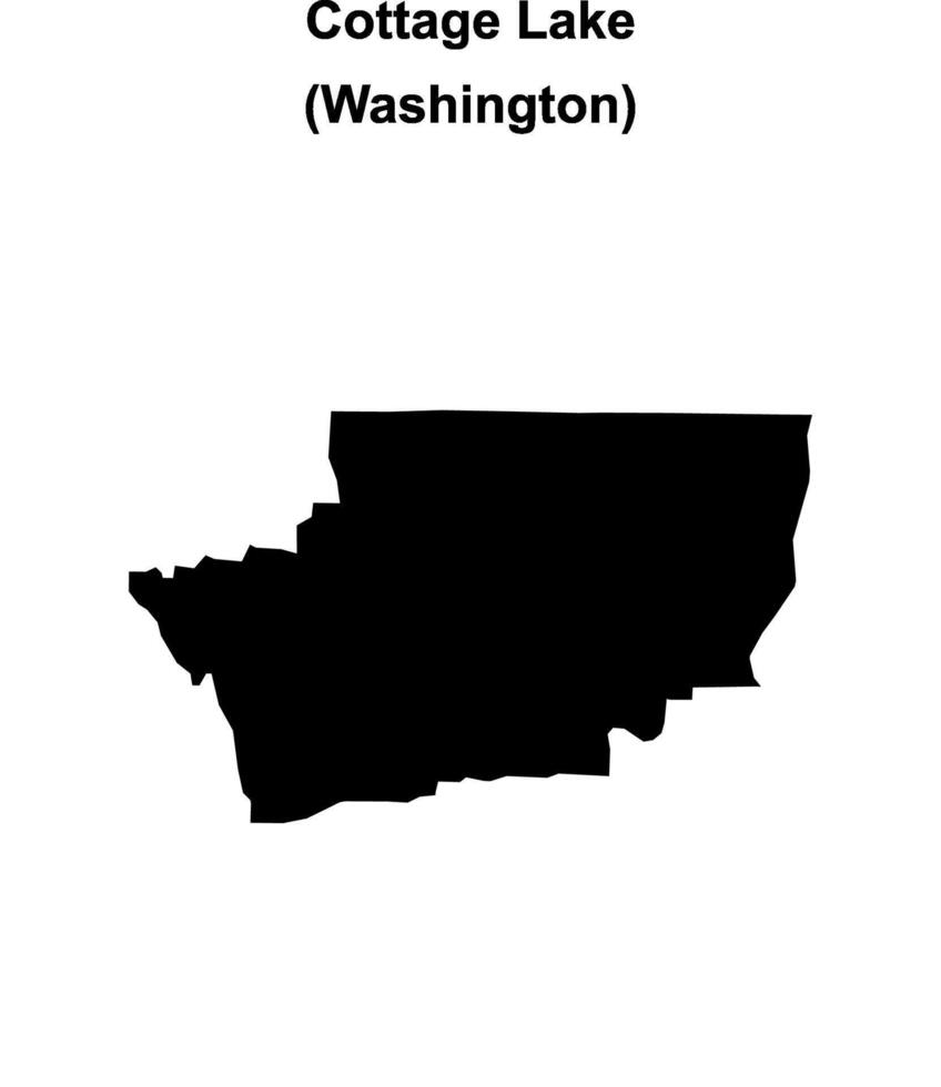 Cottage Lake, Washington blank outline map vector