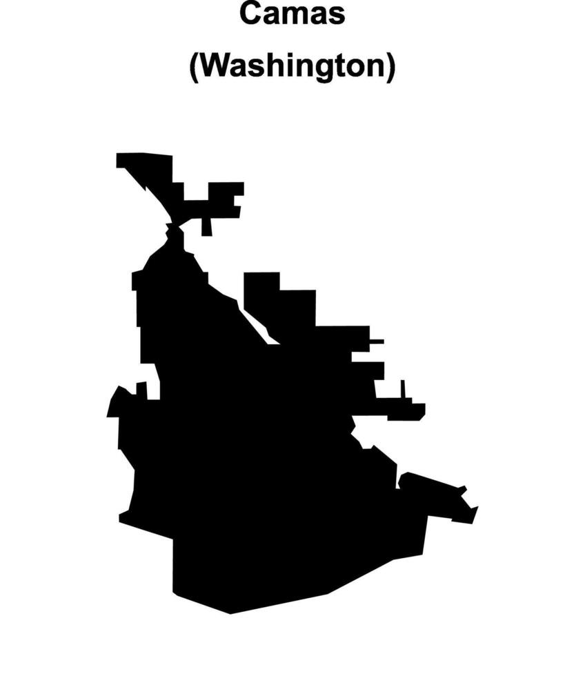 Camas, Washington blank outline map vector