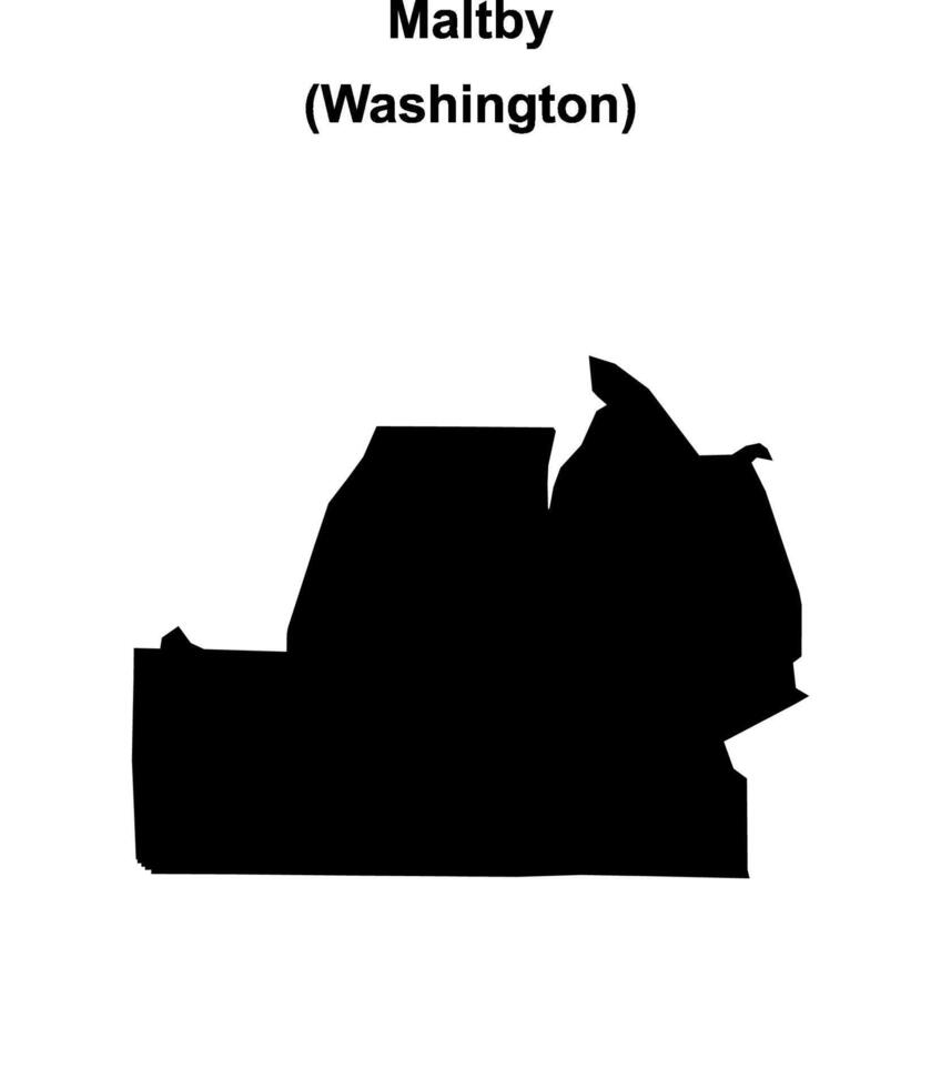 Maltby, Washington blank outline map vector