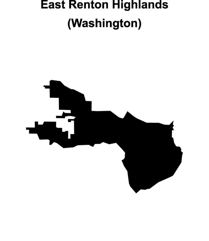 East Renton Highlands, Washington blank outline map vector