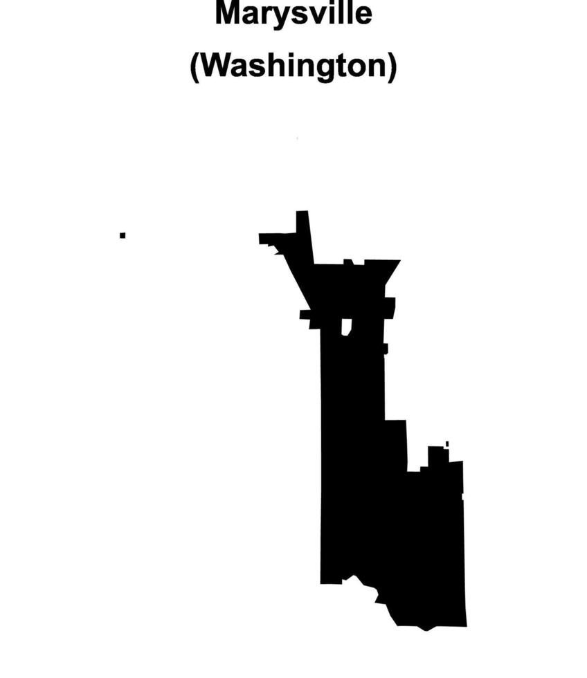 Marysville, Washington blank outline map vector