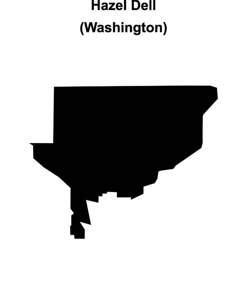 Hazel Dell, Washington blank outline map vector