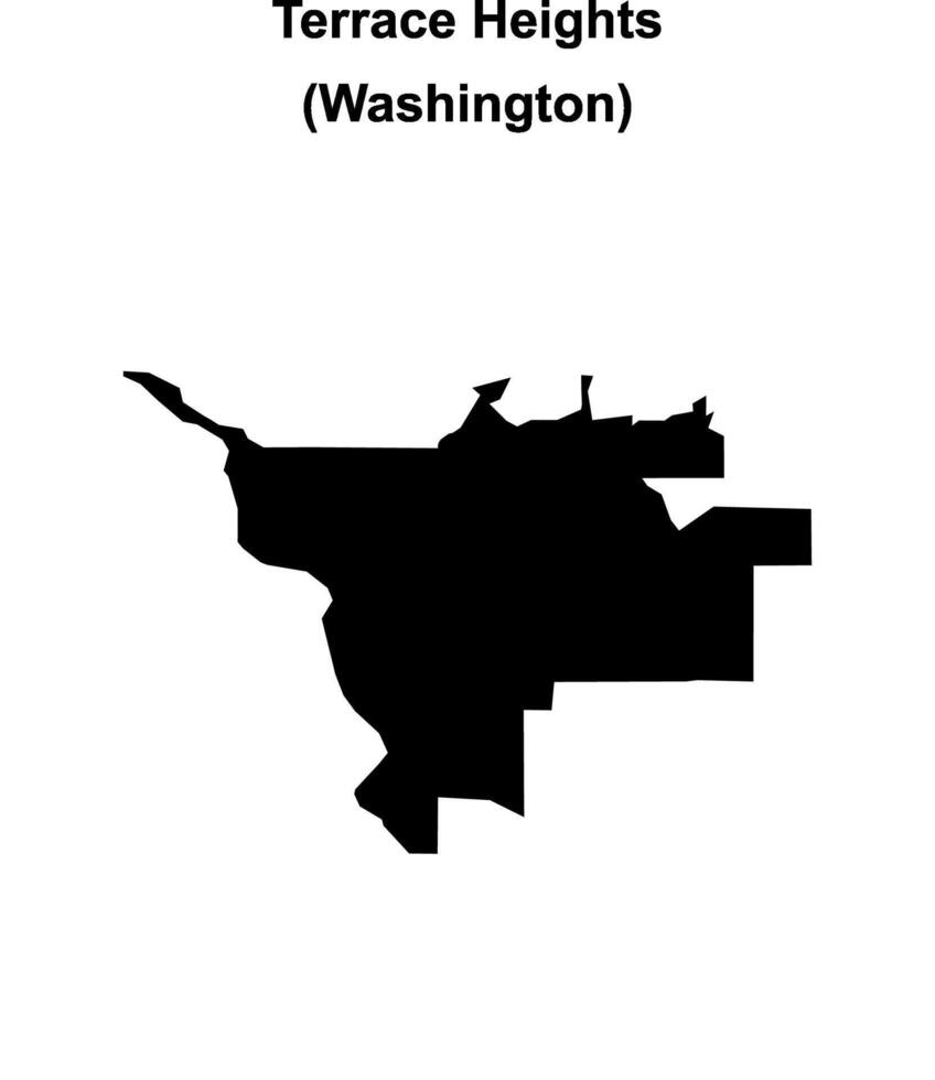 Terrace Heights, Washington blank outline map vector