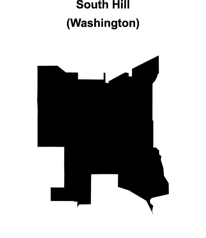South Hill, Washington blank outline map vector