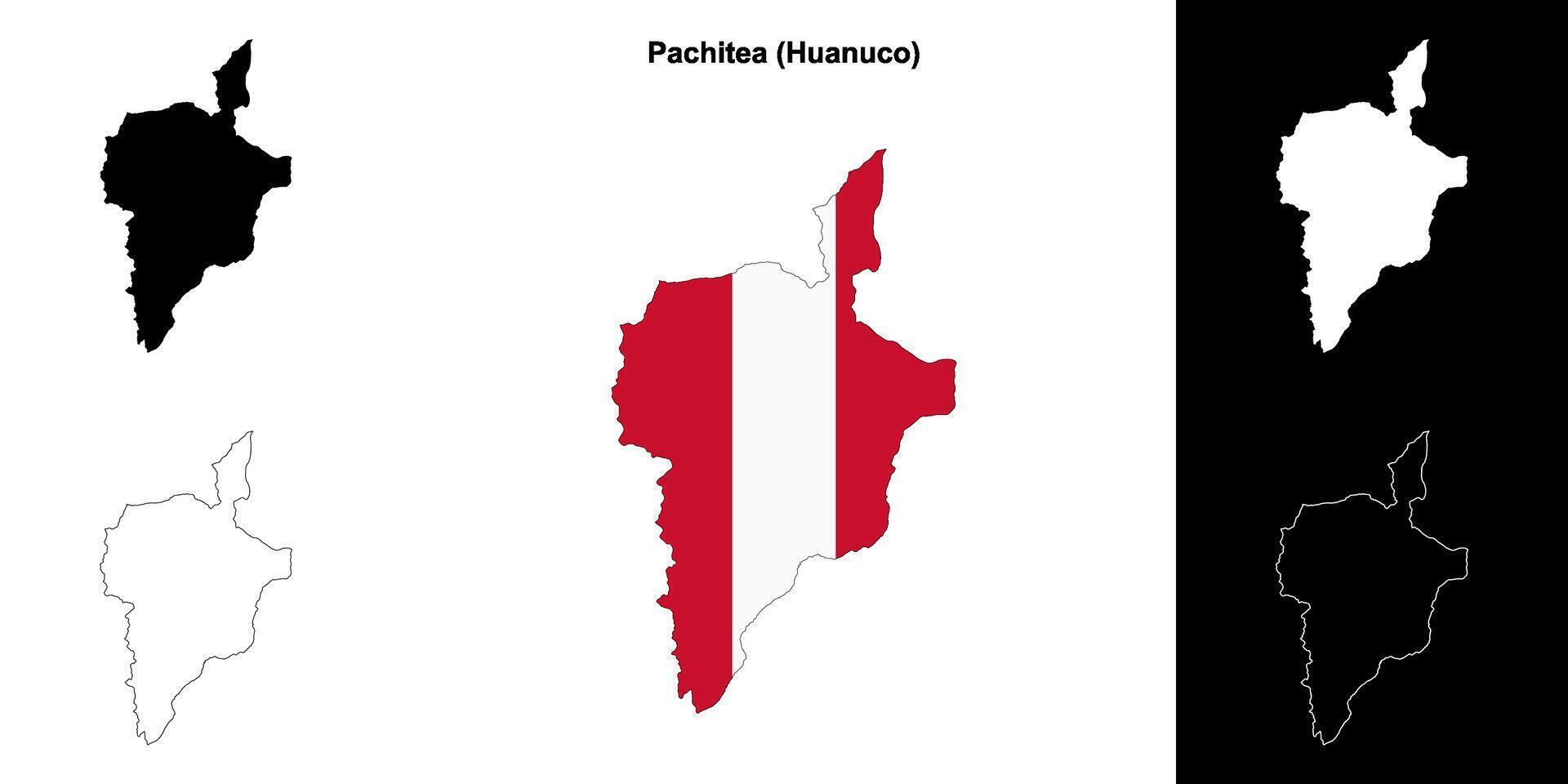Pachitea province outline map set vector