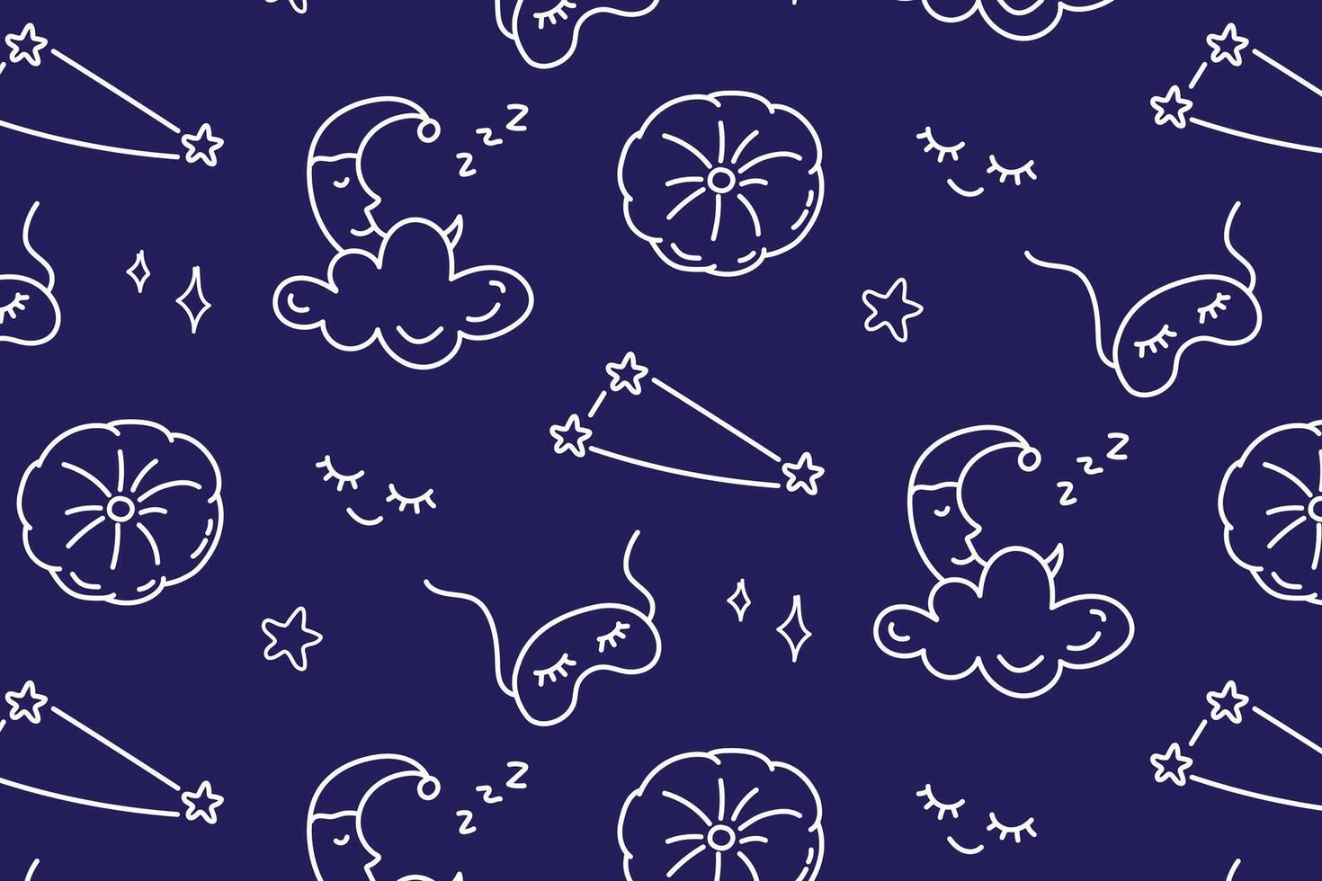 Good night pattern doodle vector