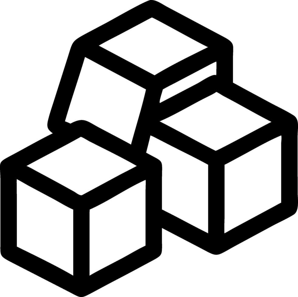 Simple Sugar Cubes Emblem Set vector