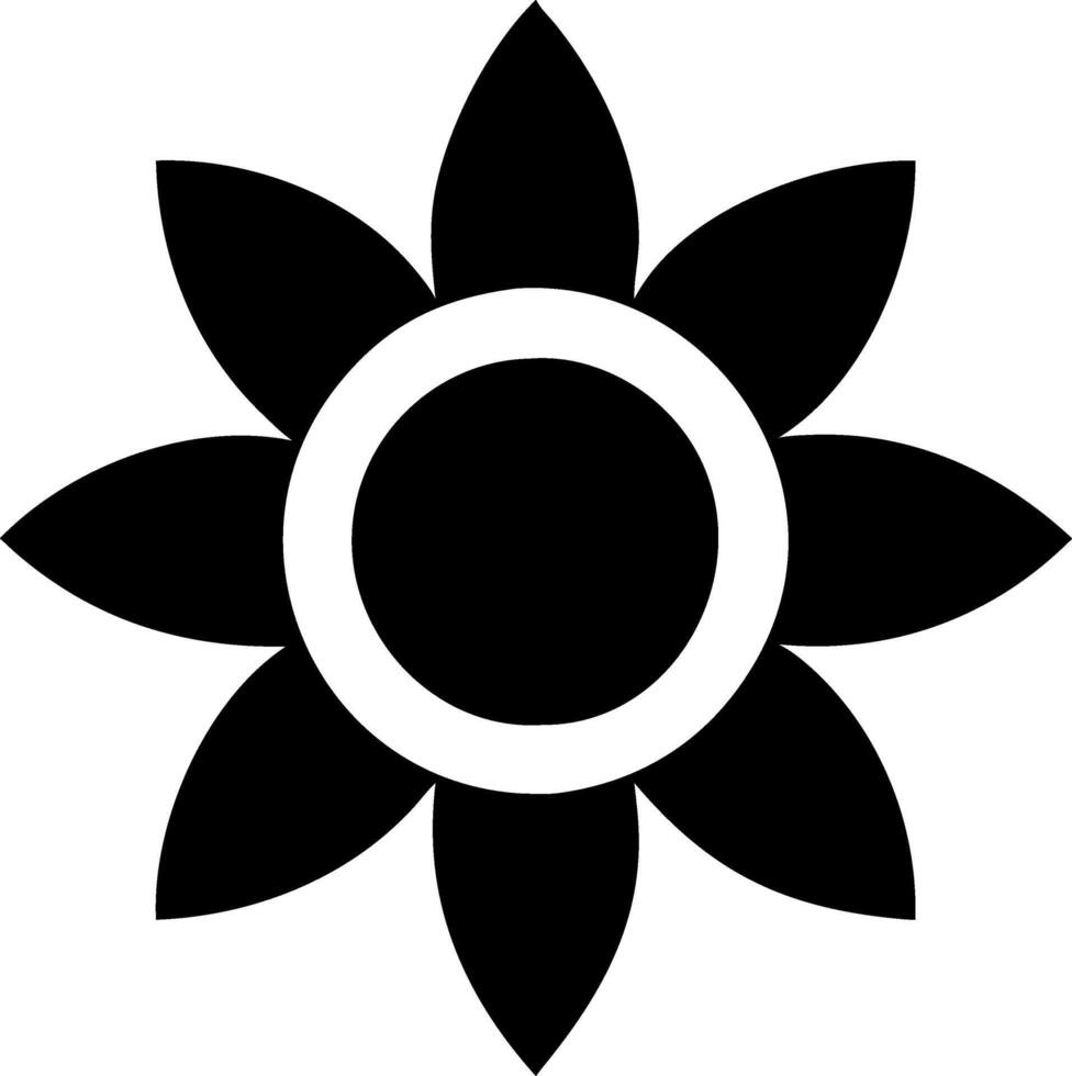 Minimalist Sunflower Symbol vector