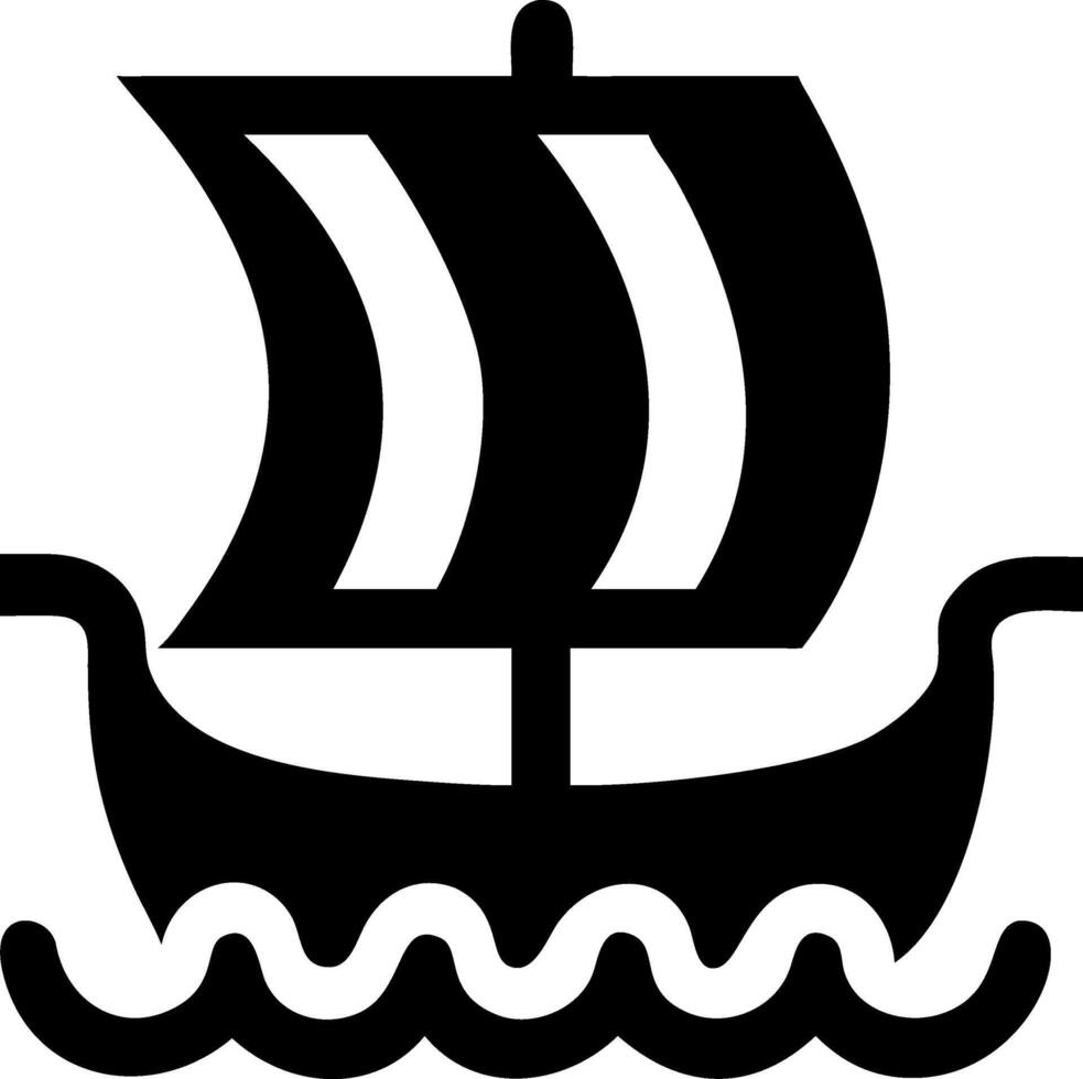 Nautical Viking Ship Icon Designs vector